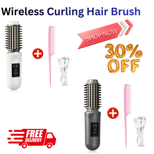 Cordless hair curler brush - cordless,