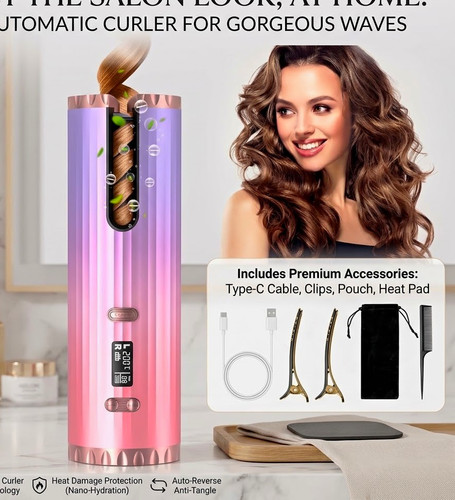 Cordless automatic hair curler - hair,